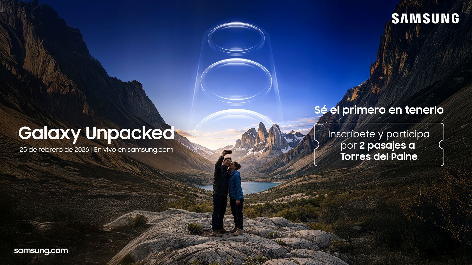Galaxy Unpacked 2026: regístrate, gana un viaje a Puerto Natales y asegura el próximo Galaxy S